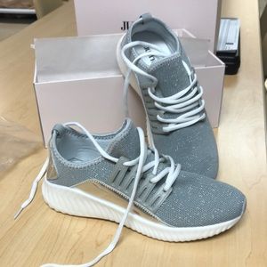 JUSTFAB Silver Sneakers SIZE 8 BUT FIT LIKE 7/7.5